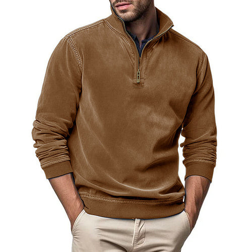 Herren Fleece Pullover mit Stehkragen Echoarchiv
