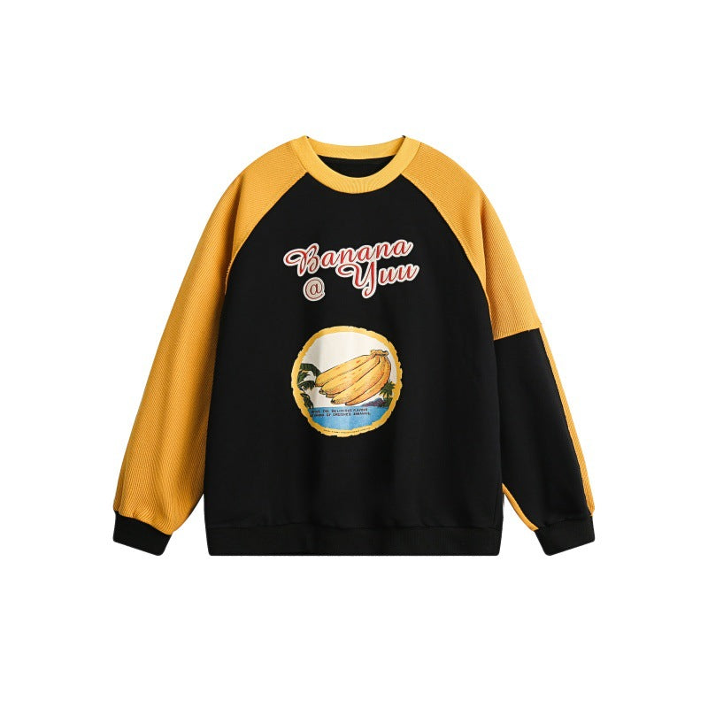 Unisex Oversize-Sweatshirt mit Raglanärmeln, Kontrasteinsätzen und Grafikprint Echoarchiv