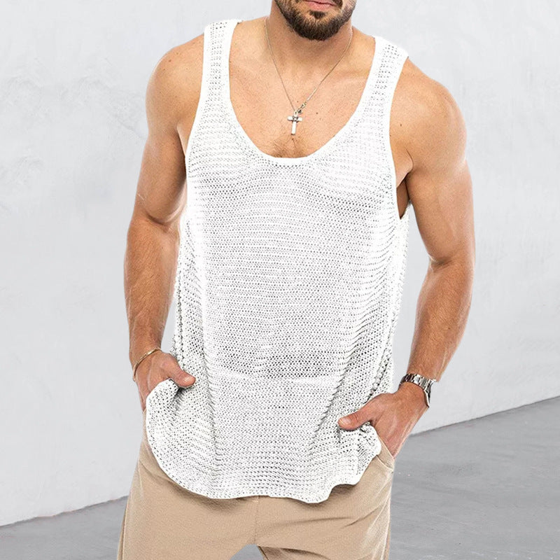Herren atmungsaktives Stricktanktop Echoarchiv
