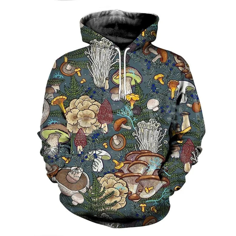Unisex Kapuzenpullover mit kreativem Pilzdesign Echoarchiv