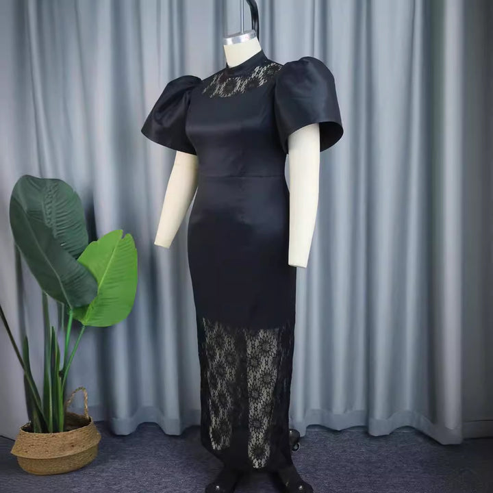 Damen Elegantes Spitze-und-Satin Abendkleid Echo Archiv