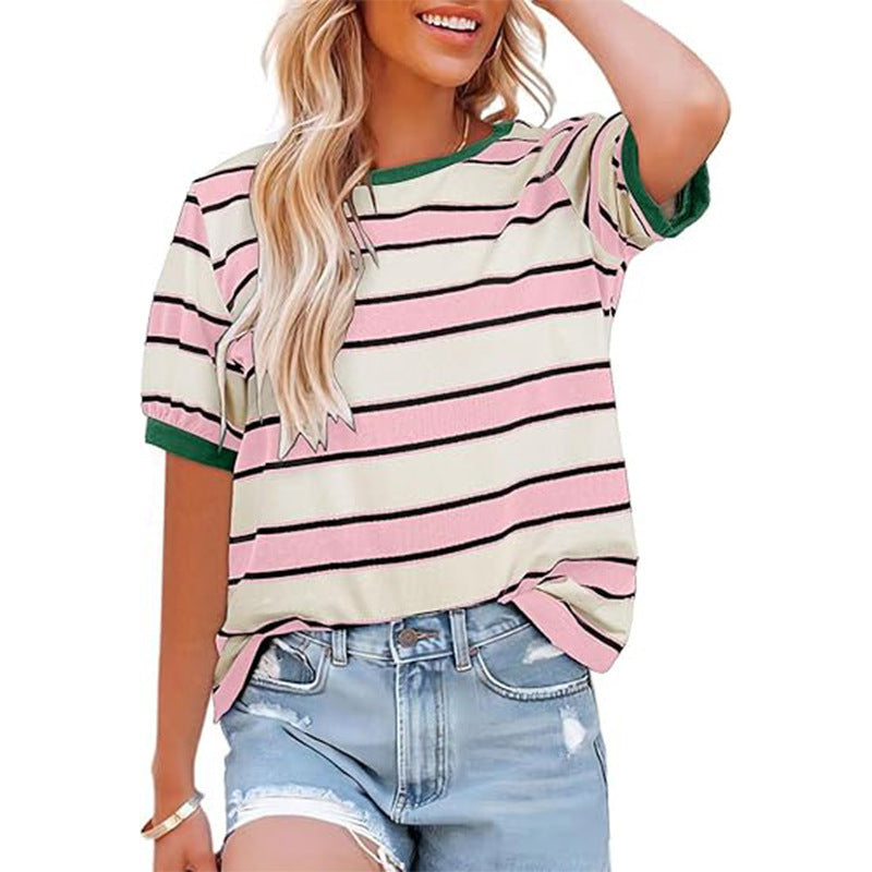 Echoarchiv | Gestreiftes T-Shirt mit Rundhalsausschnitt für Damen