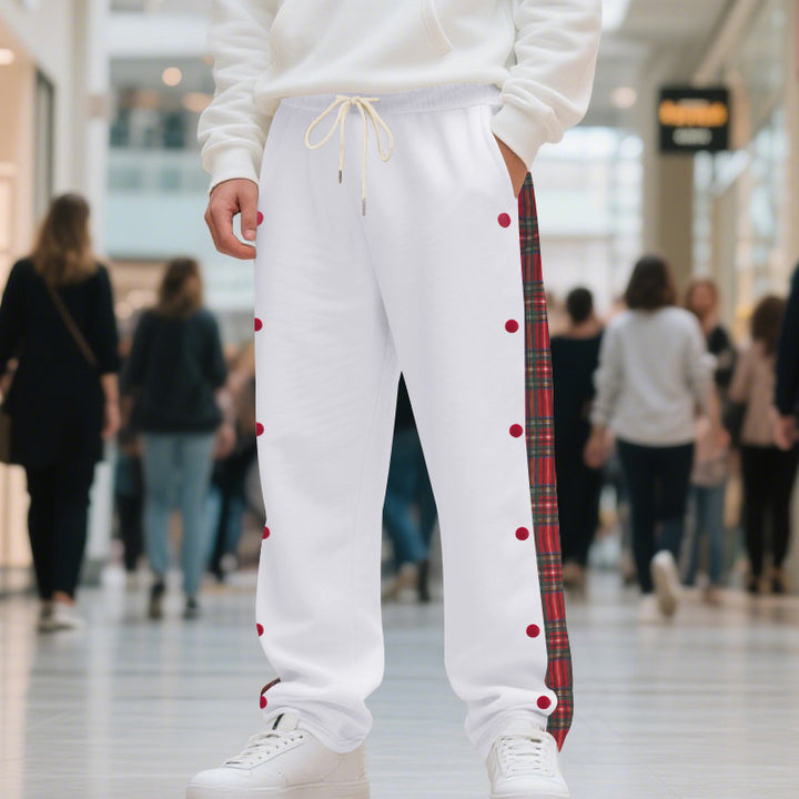 Herren geschnittene Jogginghose mit asymmetrischem Design und Knopfdetails Echoarchiv