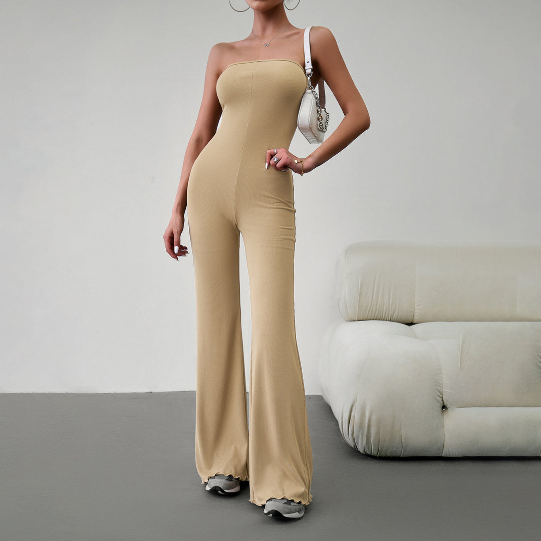 Damen Schmal geschnittenes Jumpsuit mit weitem Bein Echo Archiv