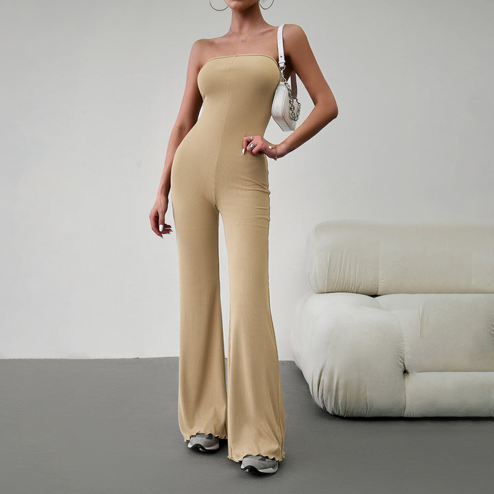 Damen Schmal geschnittenes Jumpsuit mit weitem Bein Echo Archiv