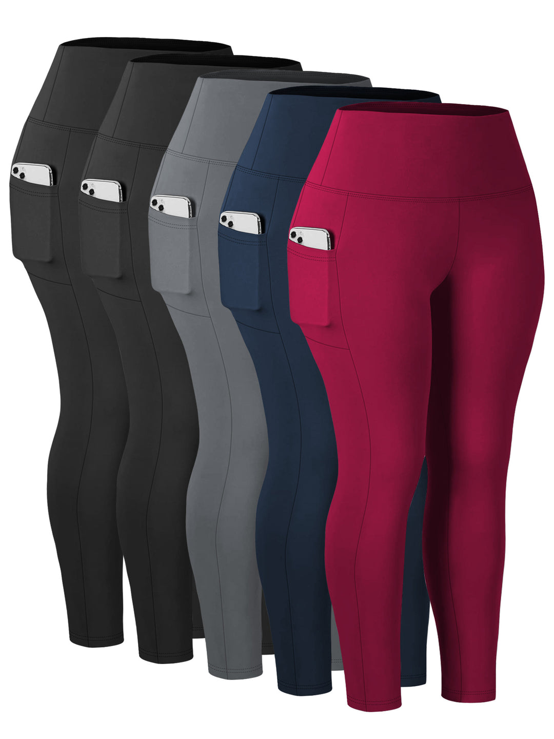 Damen Knöchelhohe Sportleggings mit hohem Bund und seitlicher Smartphone-Tasche – Avélisse