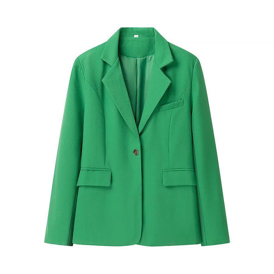 Damen nan leicht taillierter Ein-Knopf-Blazer mit Schalkragen und Pattentaschen Echo Archiv