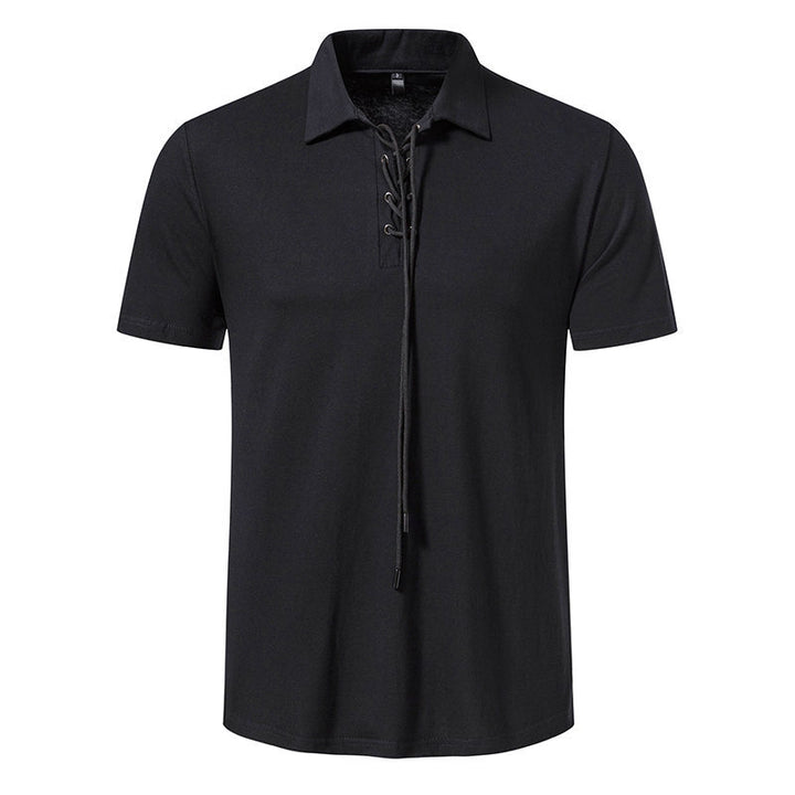 Herren Polo-Shirt mit einzigartigem Schnürdesign Echoarchiv