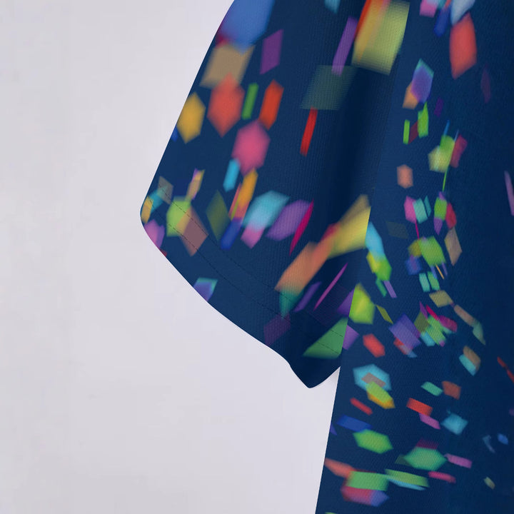 Herren Poloshirt mit spiralartigem Grafikdesign Echoarchiv