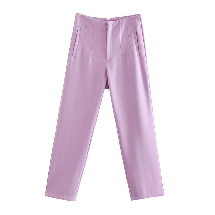 Damen Hochtaillierte tapered Anzughose mit Bügelfalte und Paspeltaschen Echo Archiv