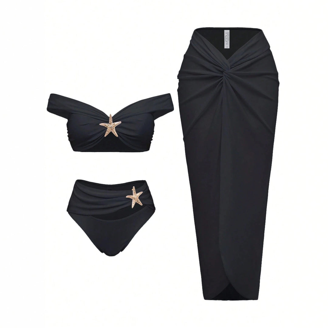 Damen Bikiniset mit Wickelrock und eleganten Schmuckdetails Echo Archiv