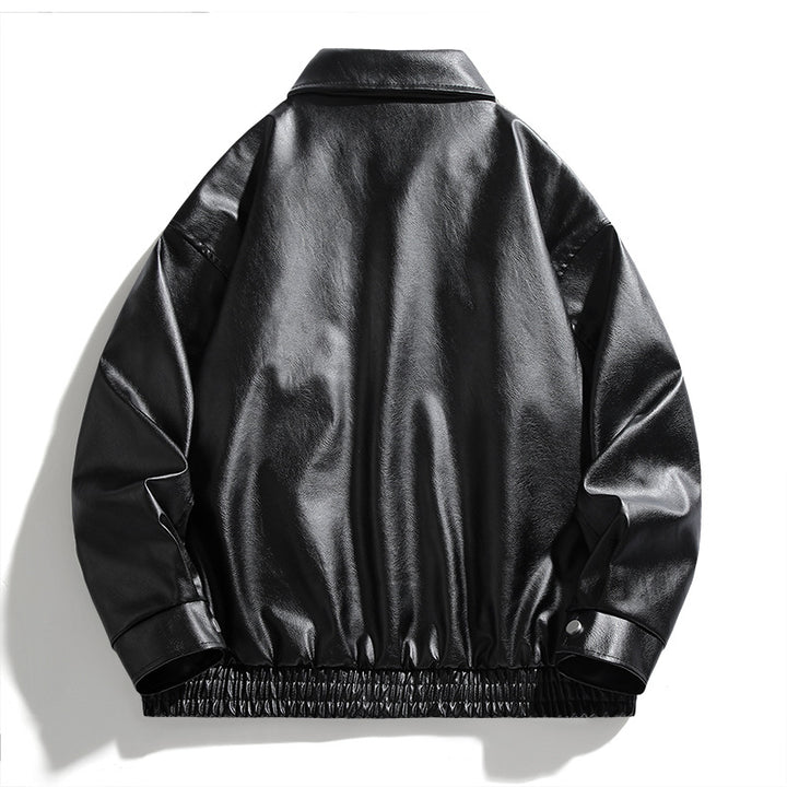 Herren modische Kunstlederjacke mit elastischem Bund Echoarchiv