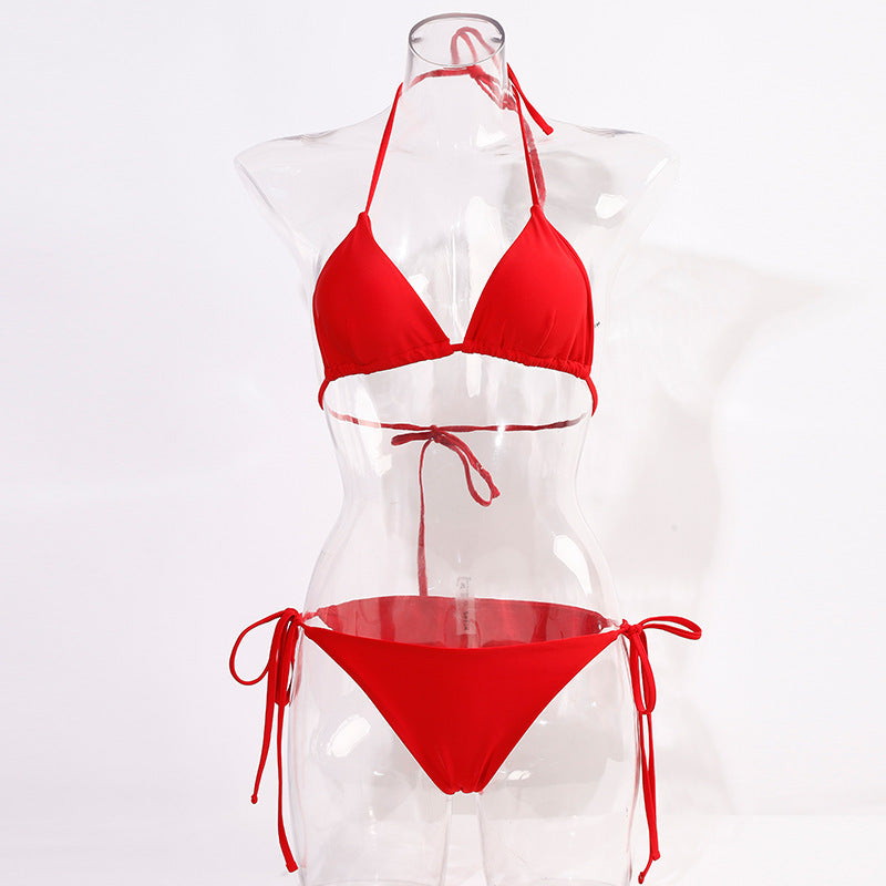 Damen Triangel-Bikini mit verstellbaren BindEchoarchivändern und raffinierten Details Echoarchiv