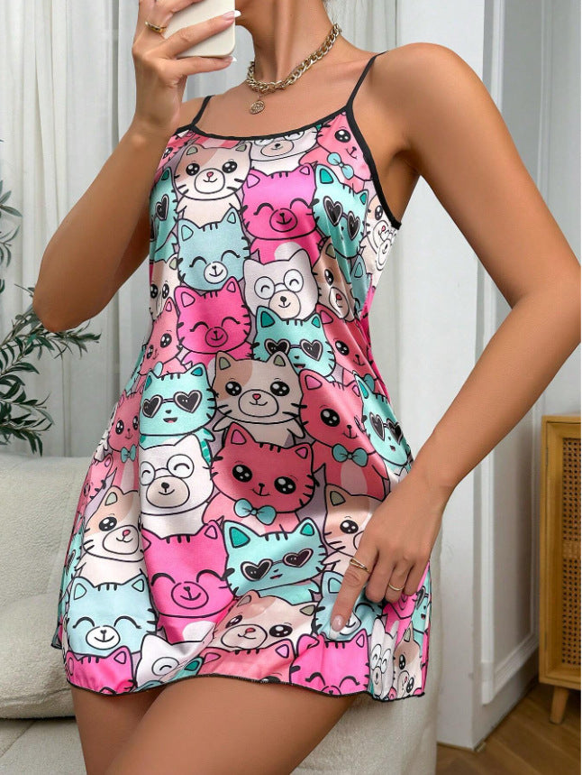 Damen Nachtkleid mit attraktiven Lippenmotiv Echo Archiv