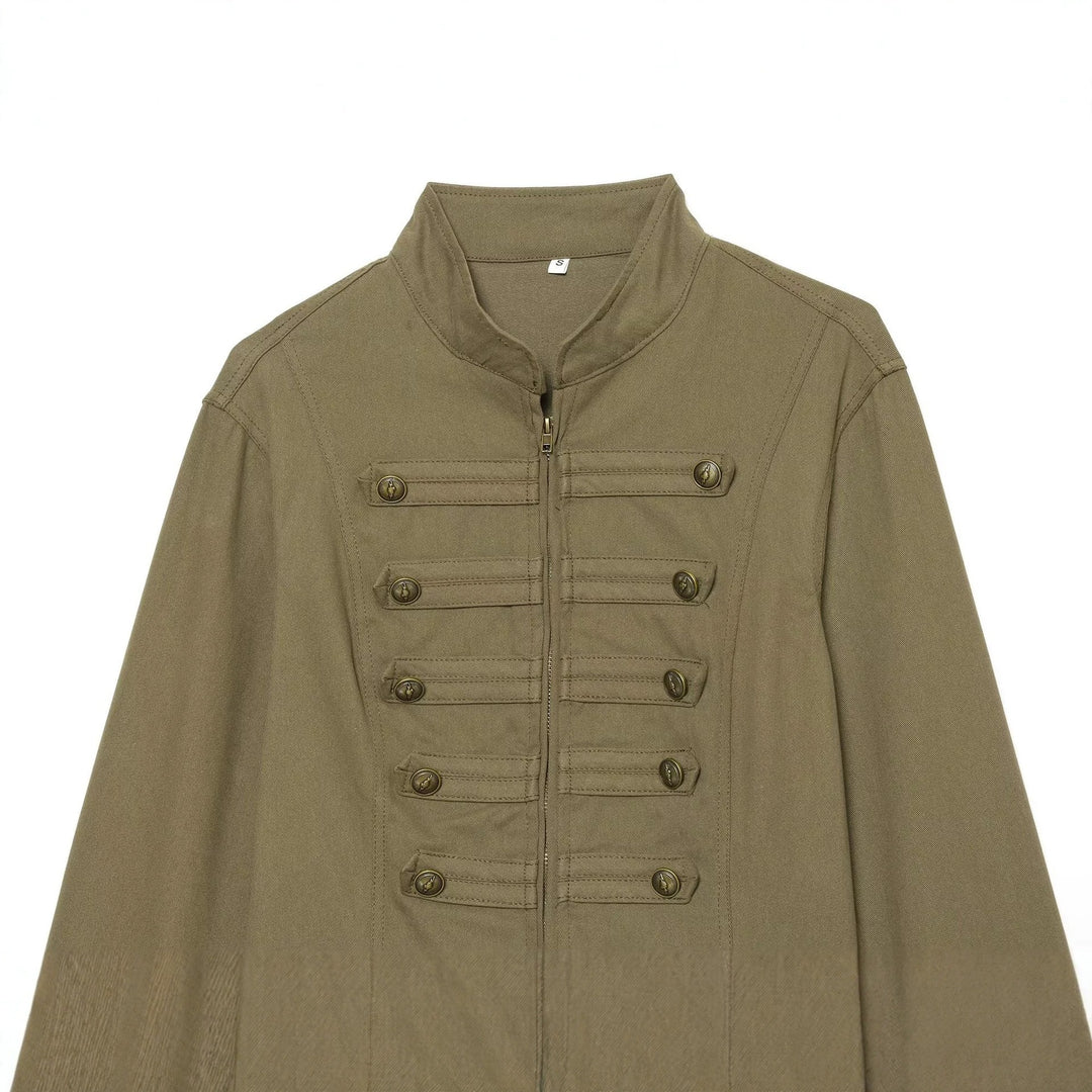 Damen taillierte Feldjacke im Regimentsstil mit Stehkragen und Zierstreifen Echo Archiv