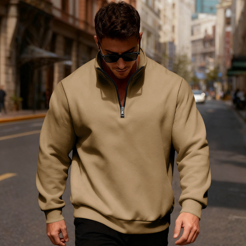 Herren Sweatpullover mit hohem Kragen und Reißverschluss Echoarchiv