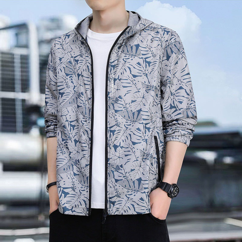 Herren Leichte Sportjacke mit modischem Blumendruck Echo Archiv