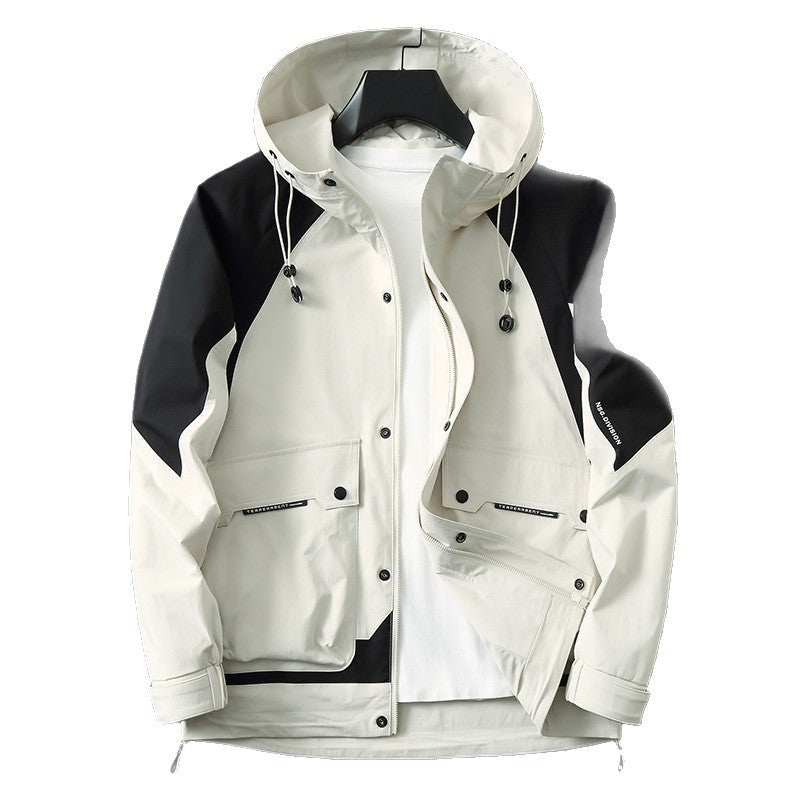 Herren Technische Parka-Jacke im Utility-Stil mit Kapuze, wind- und wasserabweisender Shell Echo Archiv