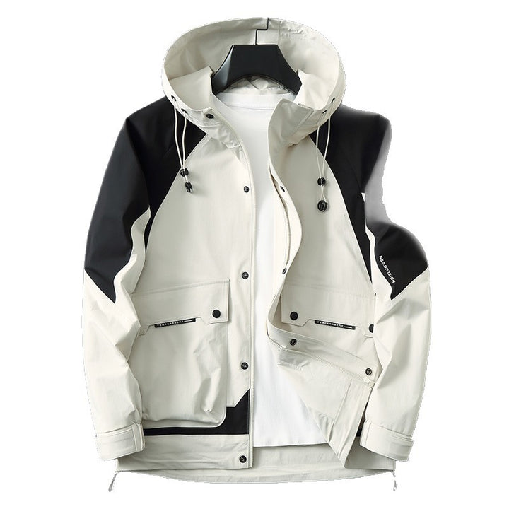 Herren Technische Parka-Jacke im Utility-Stil mit Kapuze, wind- und wasserabweisender Shell Echo Archiv