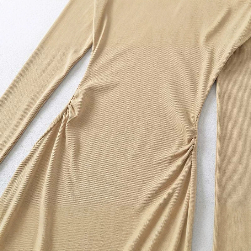 Damen Eng anliegendes Midikleid mit herzförmigem Ausschnitt und langen Ärmeln Echoarchiv