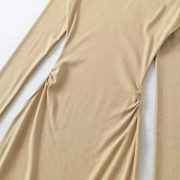 Damen Eng anliegendes Midikleid mit herzförmigem Ausschnitt und langen Ärmeln Echoarchiv