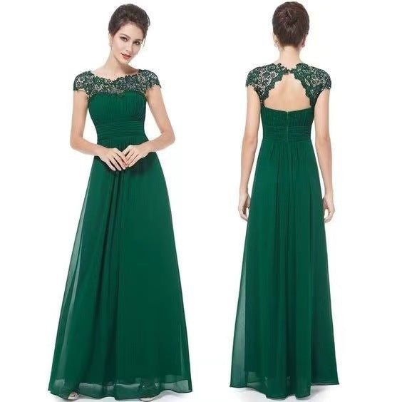 Damen Elegantes Maxikleid mit Spitzenoberteil und fließendem Rock Echoarchiv