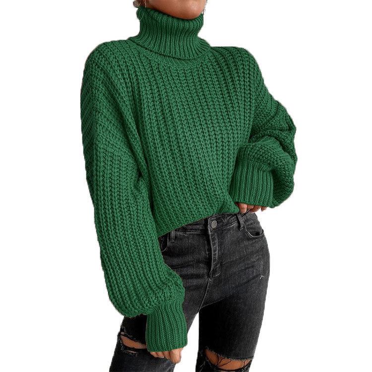 Damen nan grober Rollkragenpullover mit Oversize-Ärmeln und gerippten Bündchen Echo Archiv