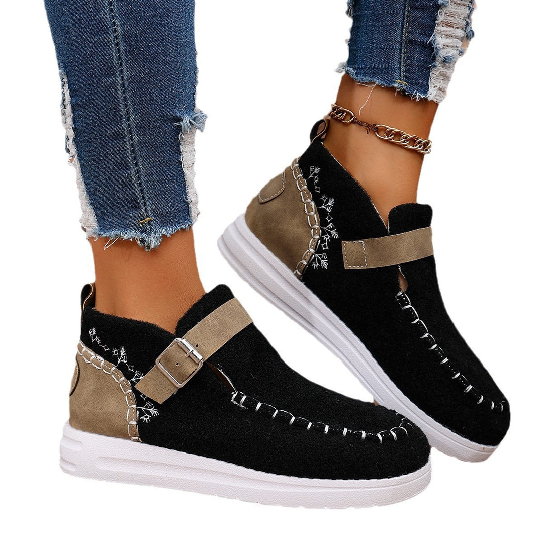 Damen Gefilzte Mokassin‑Sneaker mit Ziernaht, verstellbarem Riemen und dämpfender Plateausohle Echo Archiv