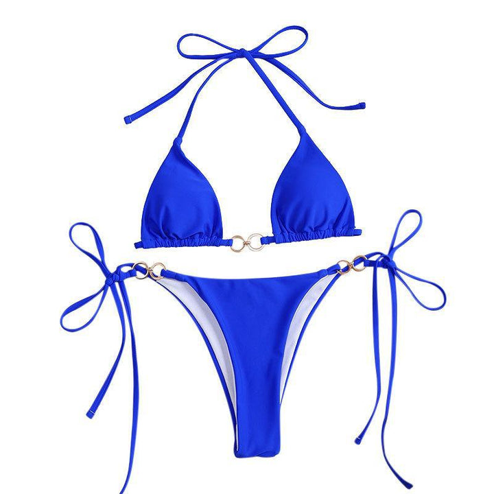 Damen Triangel-Bikini-Set mit raffinierten Rüschendetails und goldenen Akzenten Echo Archiv