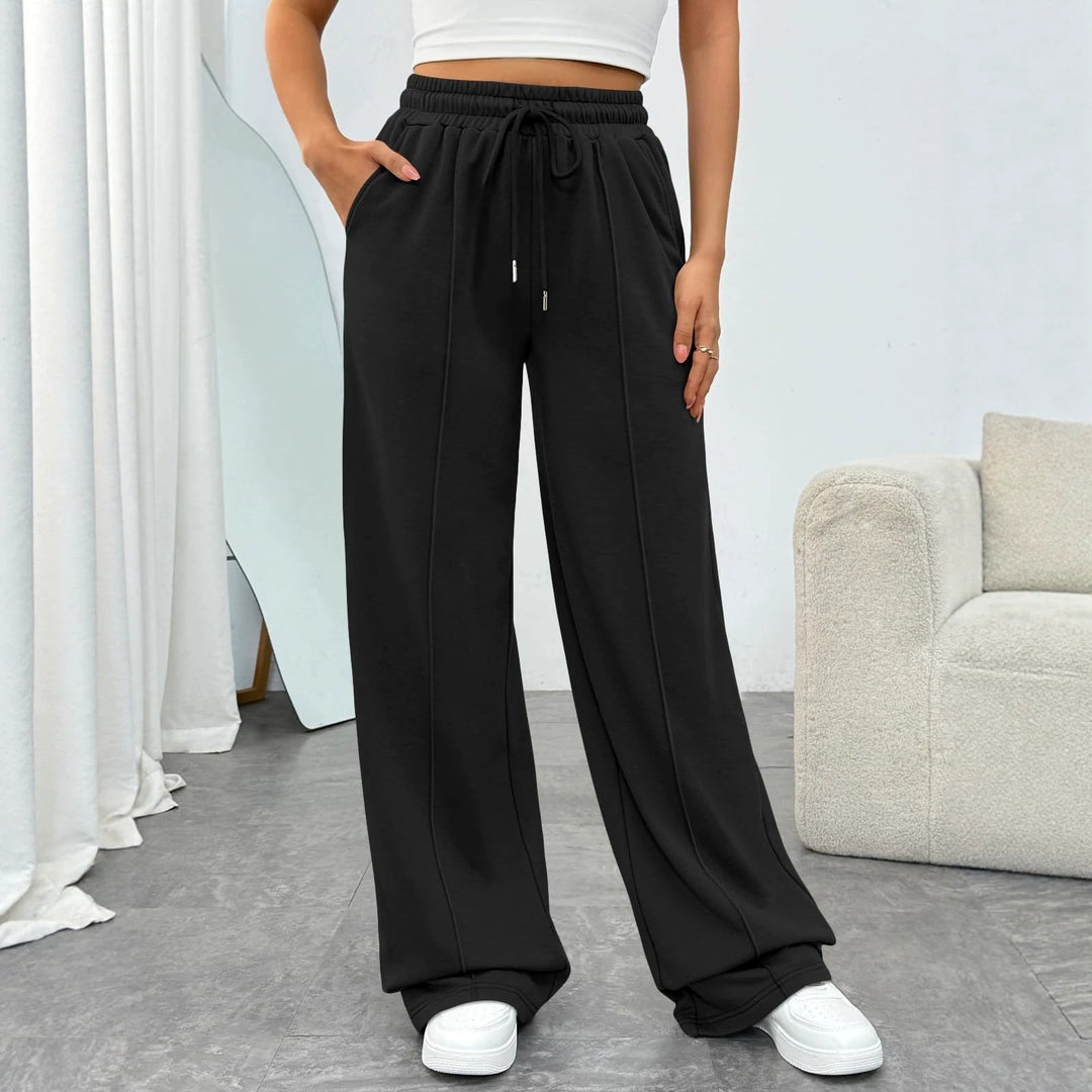 Damen nan komfortable High-Waist Jogginghose mit Kordelzug und tiefen Eingrifftaschen Echo Archiv