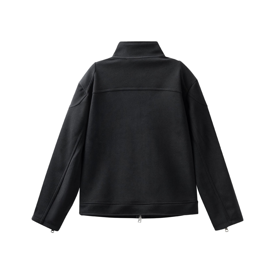 Unisex Hochgeschlossene Zip-Jacke aus French‑Terry mit Ärmelschlitzen und Eingrifftaschen Echoarchiv