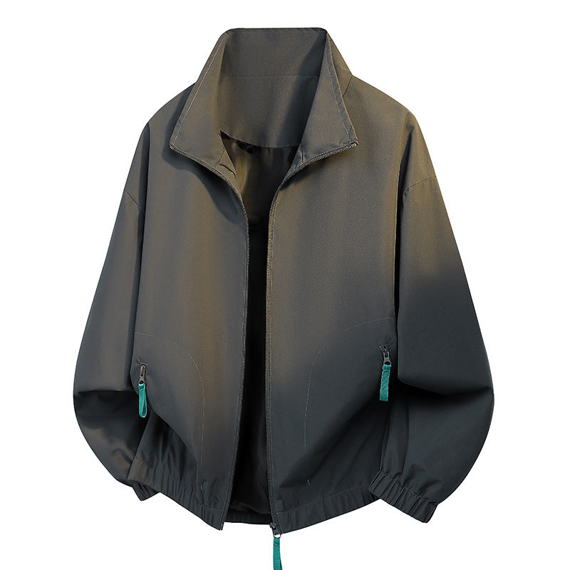 Herren Urban Zip Blouson mit Stehkragen, kontrastierenden Reißverschlusszugin, und elastischem Saum – Taviero