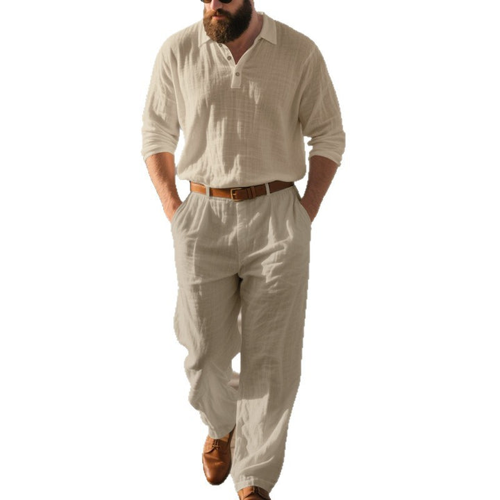 Herren lässiges Langarm-Hemd und elastische Freizeit-Hosen Echoarchiv