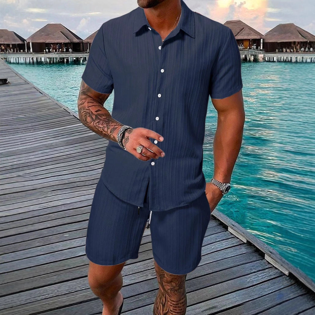 Herren Kurzarm-Shirt mit strukturiertem Design Echoarchiv