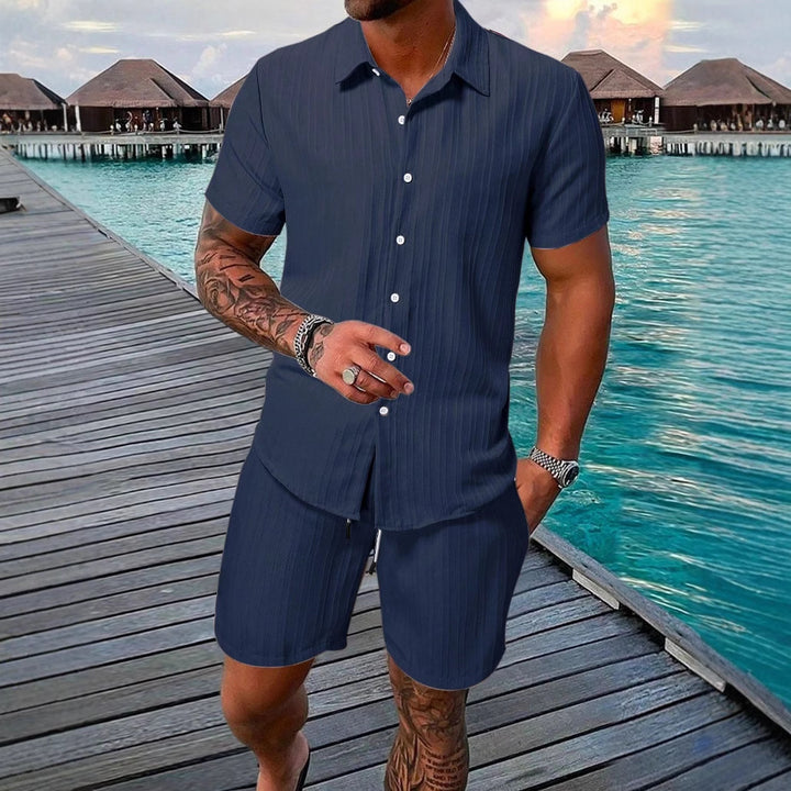 Herren Kurzarm-Shirt mit strukturiertem Design Echoarchiv