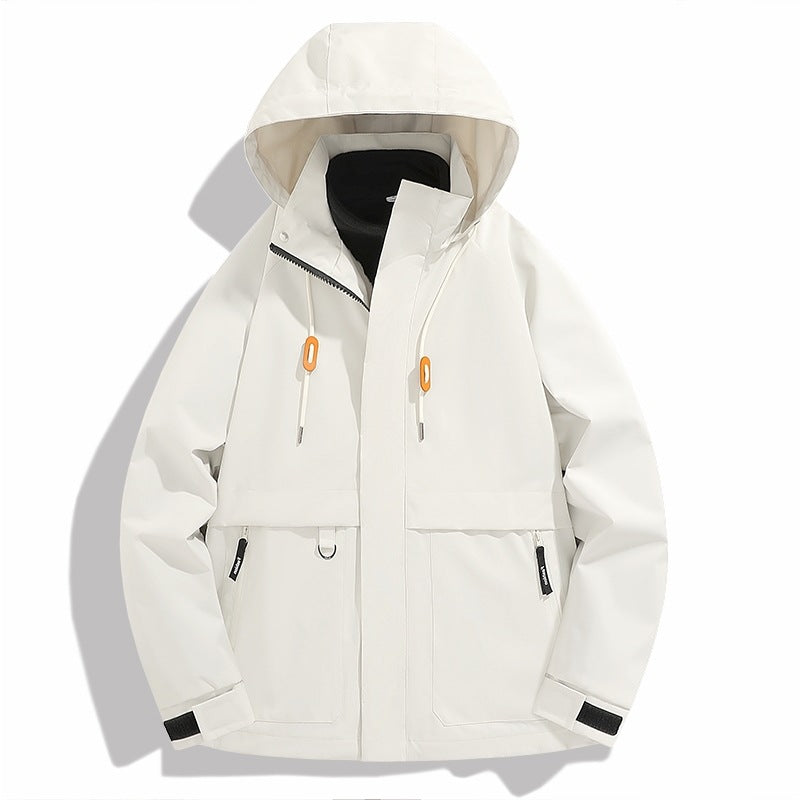 Herren wetterfeste Outdoor-Jacke mit verstellbarer Kapuze und praktischen Taschen Echoarchiv