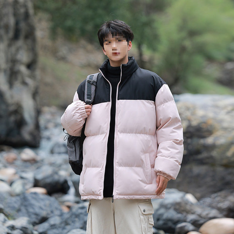 Herren Oversize-Steppjacke mit Colourblock-Schulter, hoher Stehkragen & windabweisender Wattierung Echoarchiv