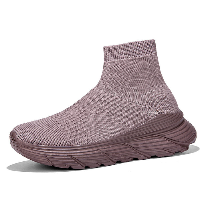 Damen nan nahtloser Strick-Freizeitsneaker mit sockenkragen und stoßdämpfender Profilsohle Echo Archiv
