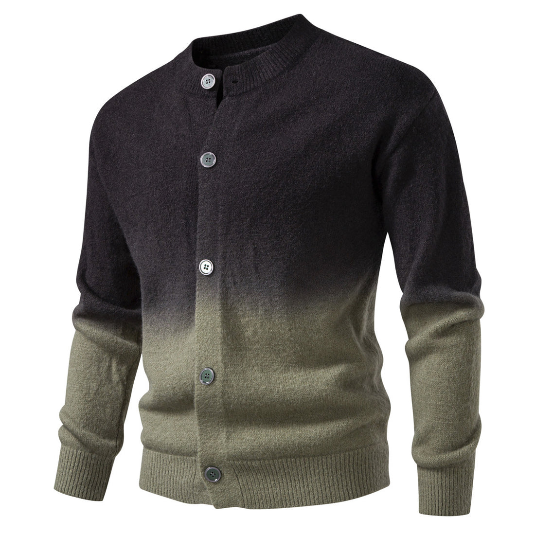 Herren Feiner Button-Cardigan mit Ombre-Farbverlauf und Stehkragen Echo Archiv