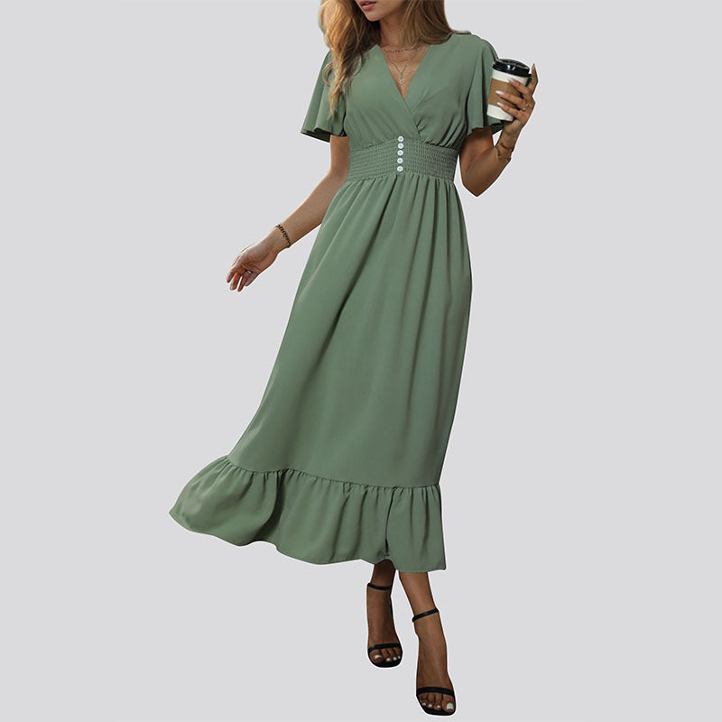 Damen Elegant fließendes Maxikleid Echo Archiv