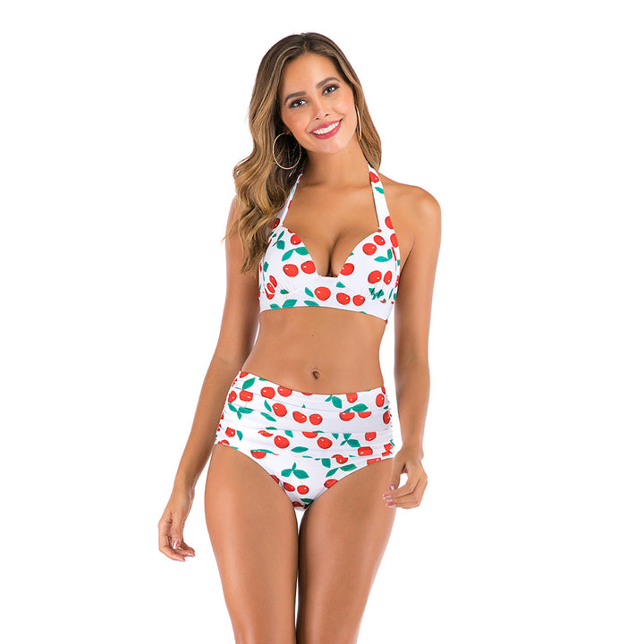 Damen Hochtaillierter Bikini mit tiefem Ausschnitt und trendigem Tiermuster Echo Archiv