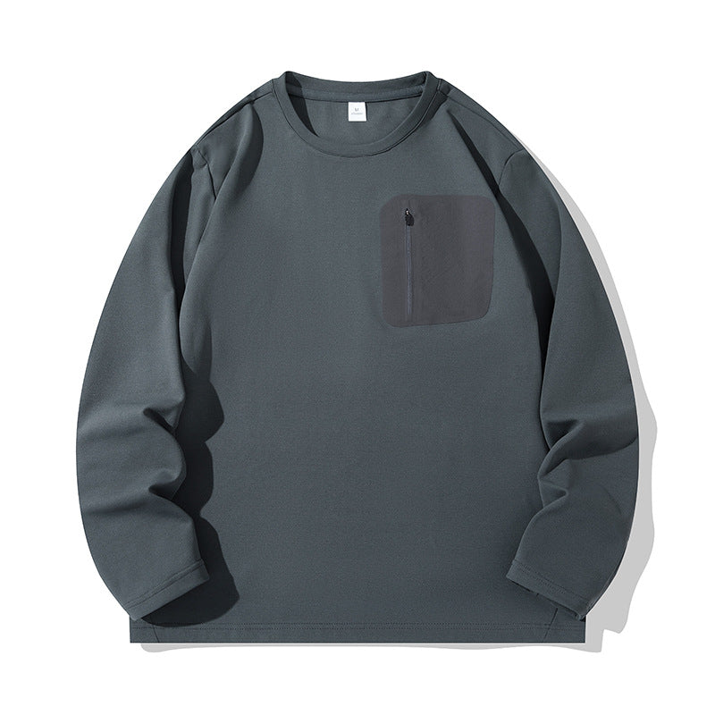 Unisex Oversize Langarm‑Sweatshirt mit Brustreißverschlusstasche und Rundhalsausschnitt Echoarchiv