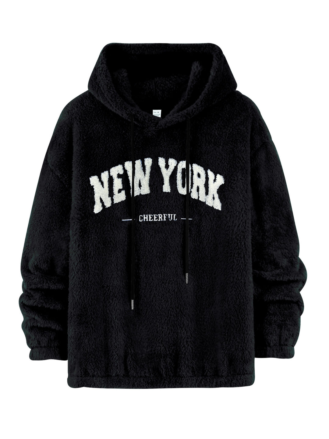 Unisex Kuscheliger Teddy-Fleece-Hoodie mit Chenille-Schriftzug Echoarchiv