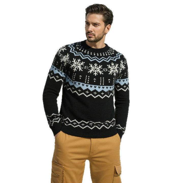 Herren kuscheliger Norweger-Pullover mit Winterdesign Echoarchiv