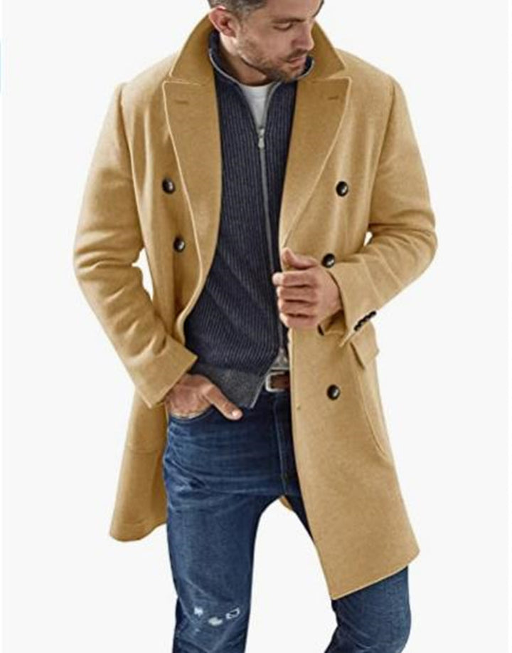 Herren eleganter Doppelknebel-Mantel mit modernem Schnitt Echoarchiv