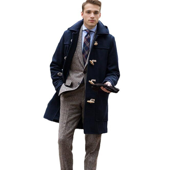 Herren Stilvoller Dufflecoat mit Knopfdetails Echoarchiv