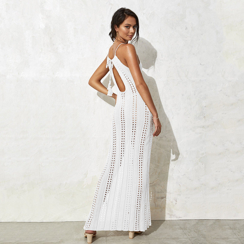 Damen elegantes, transparentes Maxikleid mit zarten Häkelverzierungen Echo Archiv