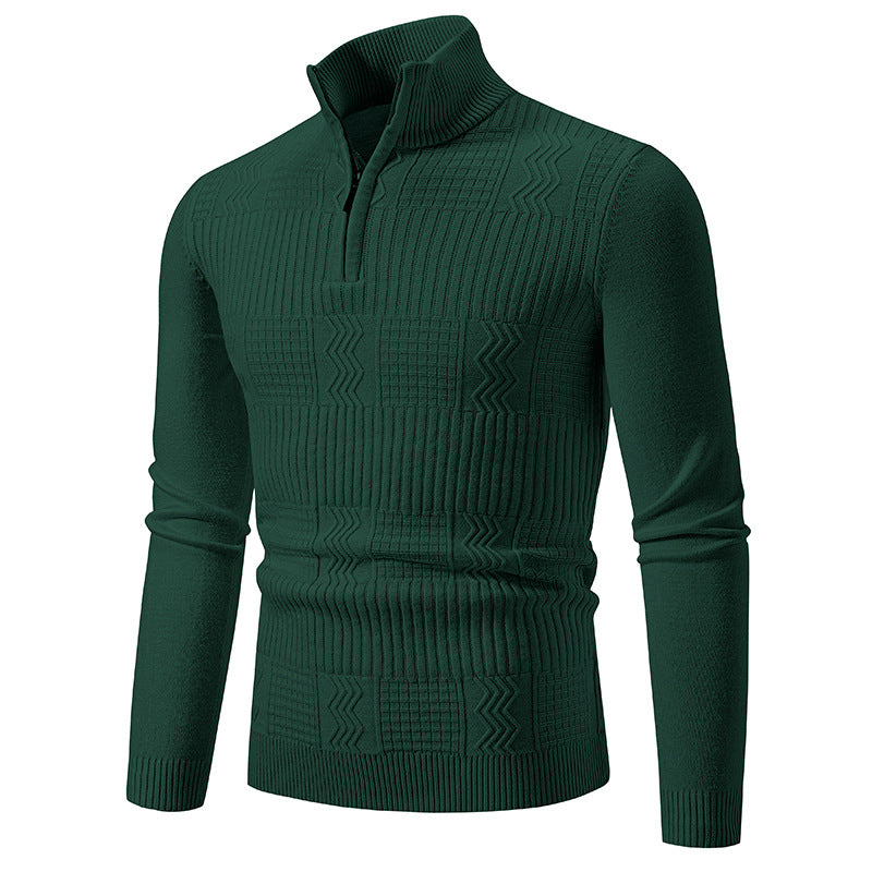 Herren Strukturierter Halbzip-Mockneck-Pullover mit Zopfmuster Echo Archiv