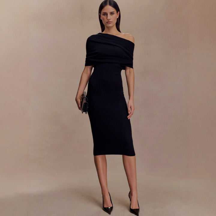 Damen elegantes Strickkleid mit off-shoulder Design Echo Archiv