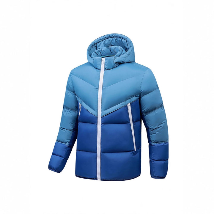 Herren Leichte Daunenoptik-Steppjacke mit Kapuze, winddichter Thermoisolierung und vertikalen Reißverschlusstaschen Echoarchiv